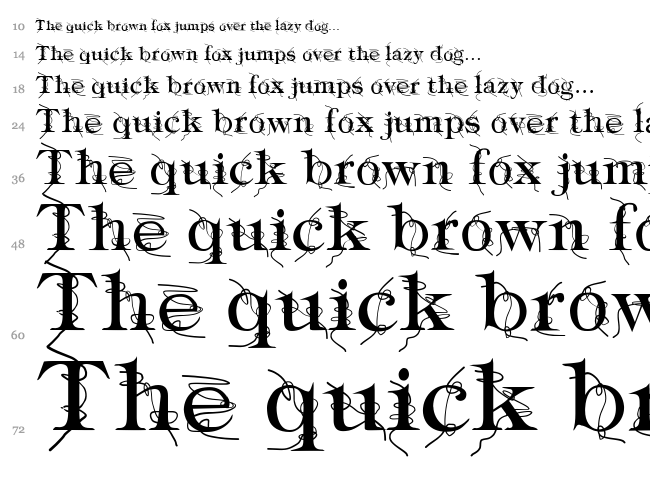 Typography Ties font waterfall